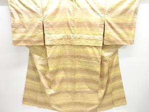 横段織出し手織り紬着物